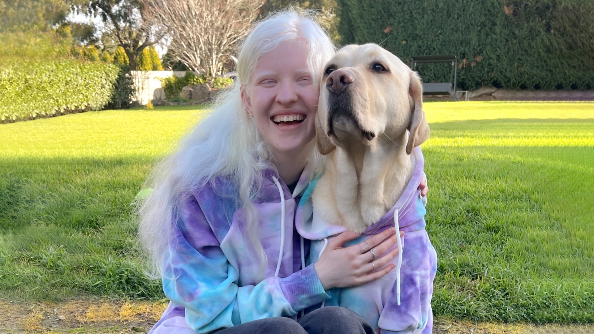 Alana Tiller and her guide dog 